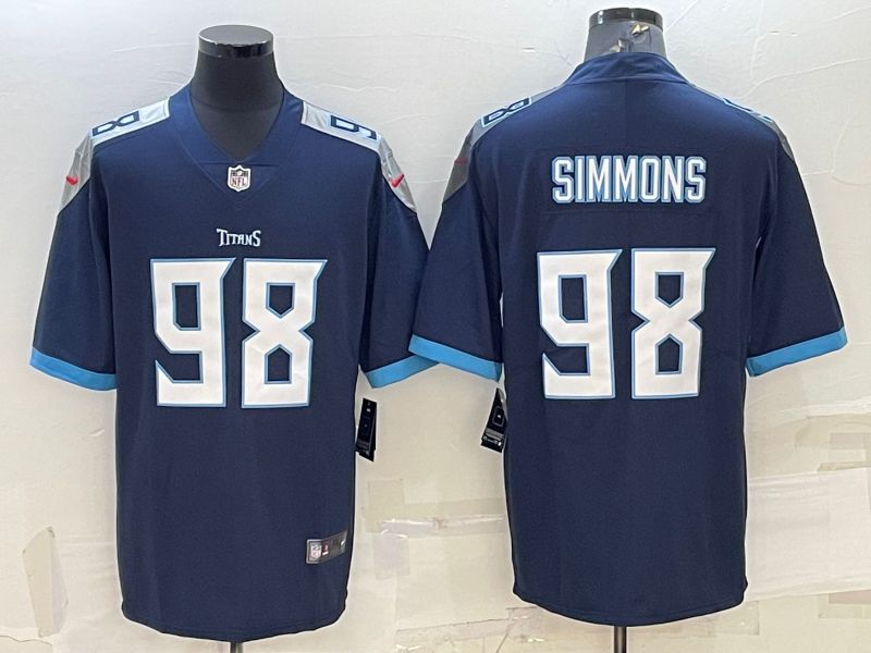 Men Tennessee Titans #98 Simmons Blue 2022 Vapor Untouchable Limited Player Nike NFL Jersey->tennessee titans->NFL Jersey
